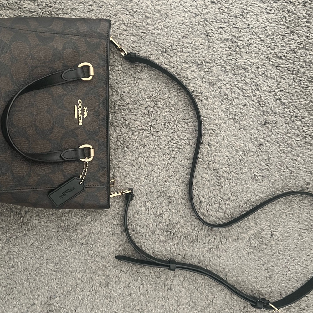 Coach Black and Brown Signature Shoulder Bag - Picture 4 of 5